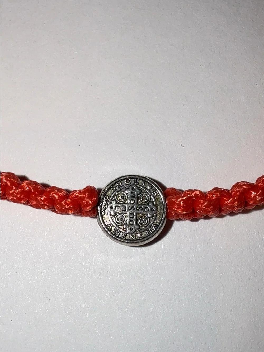 Red St. Benedict Medal Adjustable Bracelet